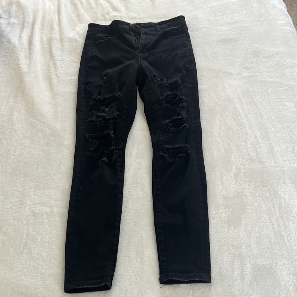 American Eagle Outfitters Black Ripped Jeans